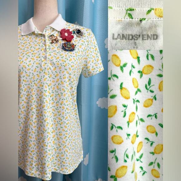 Lands' End cutesie lemon top polo- S - Picture 1 of 7